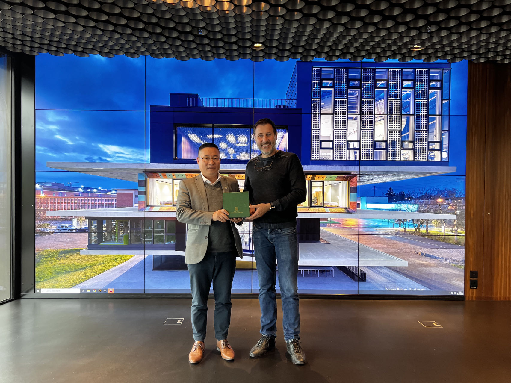 Professor Wilson Lu, Mr. Liupengfei Wu, and Dr Tan Tan visited the Swiss National Centre of Competence in Research (NCCR) Digital Fabrication (DFAB) at ETH and DFAB House on 28 April 2023 in Switzerland .