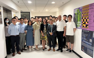 Prof. Wilson Lu and iLab received the visit by delegates from Chongqing University (Prof. Guiwen Liu, VP, CQU; Prof. Chao Mao, CQU; and Jinke Hong, CQU) on 15 July 2023