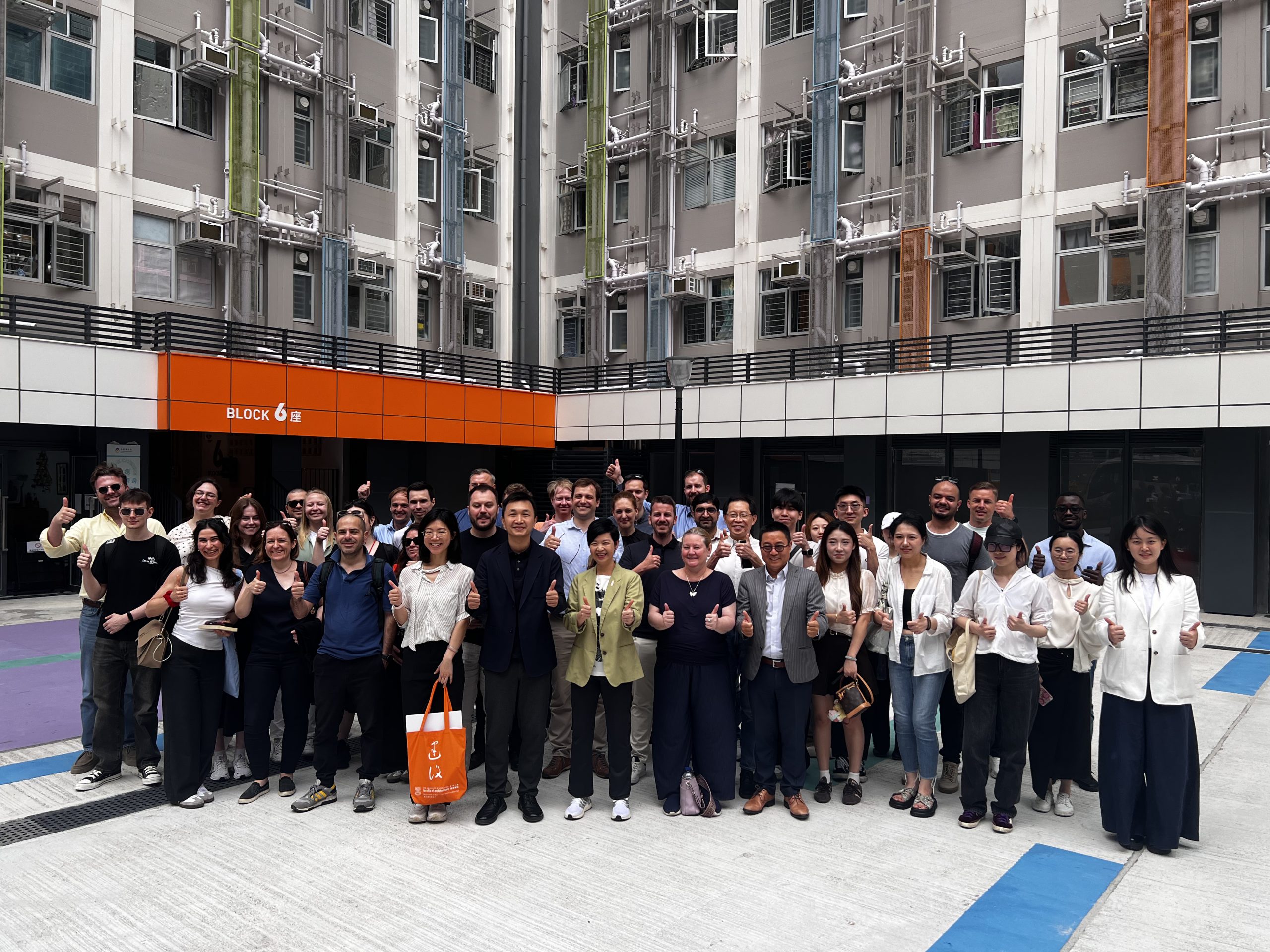 Receiving a group of European students led by Prof. Martina Huemann to visit Light Public Housing projects on 20 April 2026.